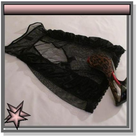 RENA RAFE BLACK NET CROCTHLESS BODY SUIT - Picture 6 of 12